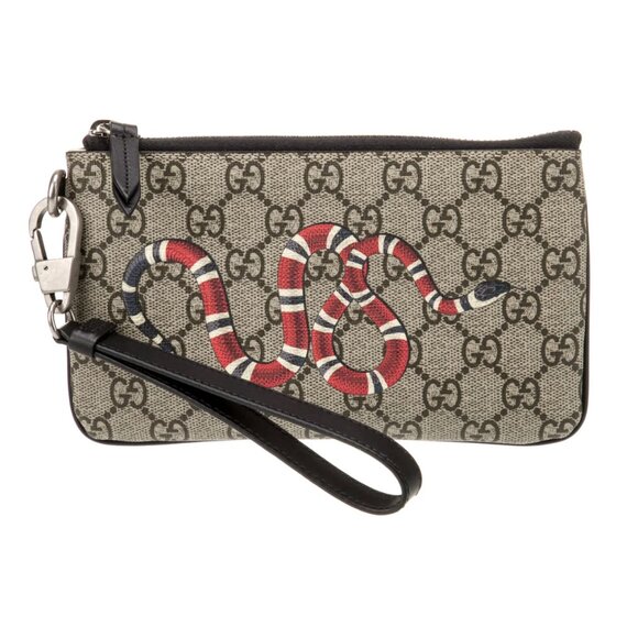Gucci GG Supreme Snake Wristlet - Picture 1 of 15